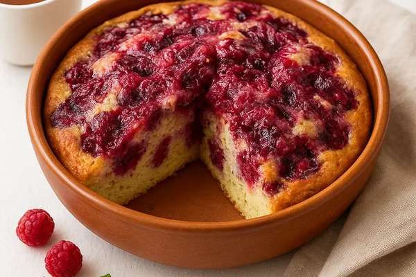 Безглютеновая шарлотка без сахара с ягодами