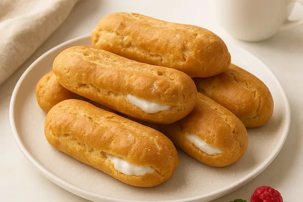 Эклеры без глютена с кремом без лактозы и сахара