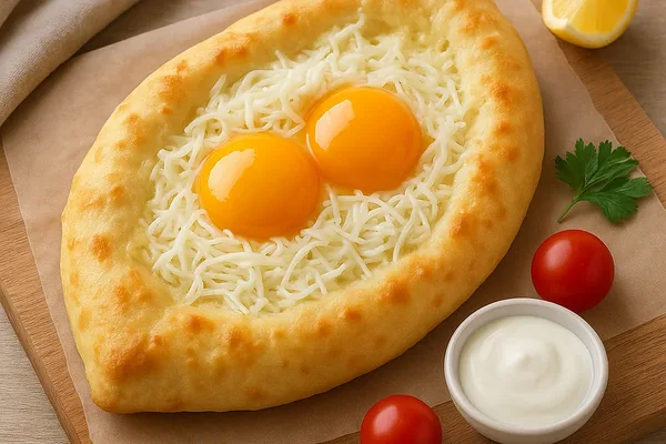 Хачапури-лодочка с творогом 