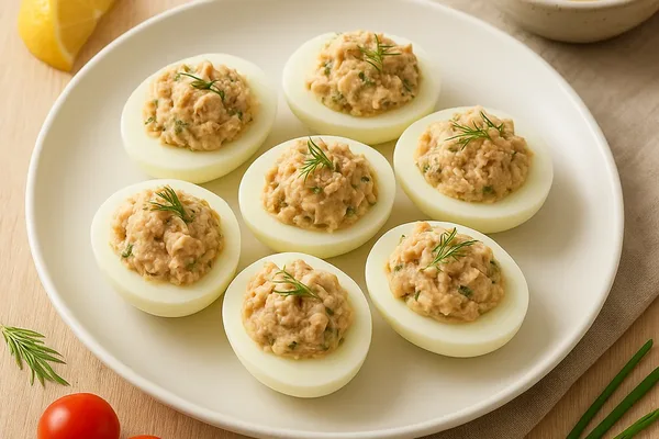 Фаршированные яйца с тунцом 