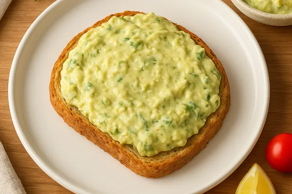 Куриный риет с авокадо и яйцом