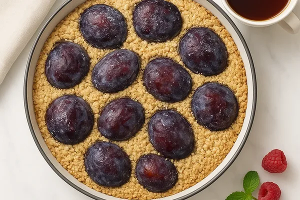 Пирог без глютена со сливой