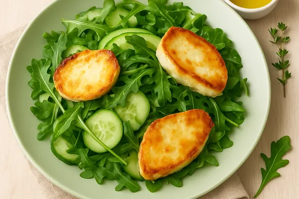 Салат с запечённым козьим сыром