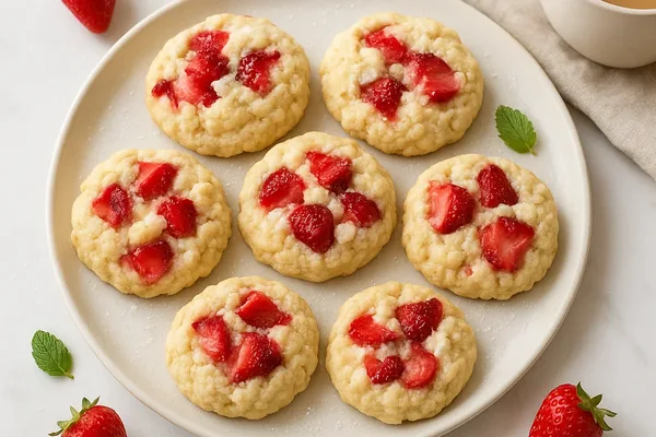 Творожное печенье с ягодой 