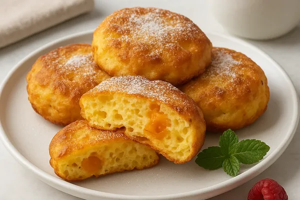 Творожные пышечки с курагой