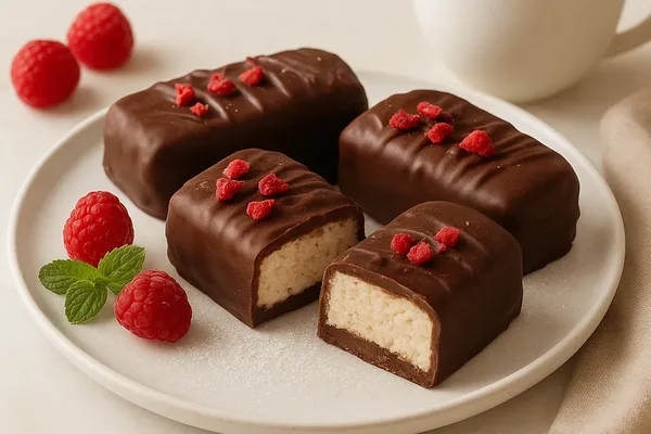 Сырки из зелёной гречки в шоколадной глазури