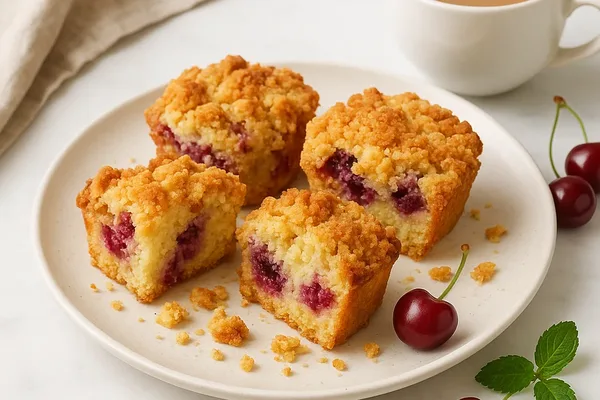 Кексы с вишней и песочной крошкой