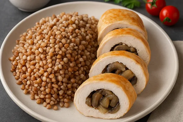 Куриные рулетики с гречкой