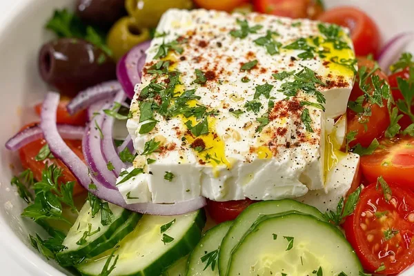 Летний салат с брынзой