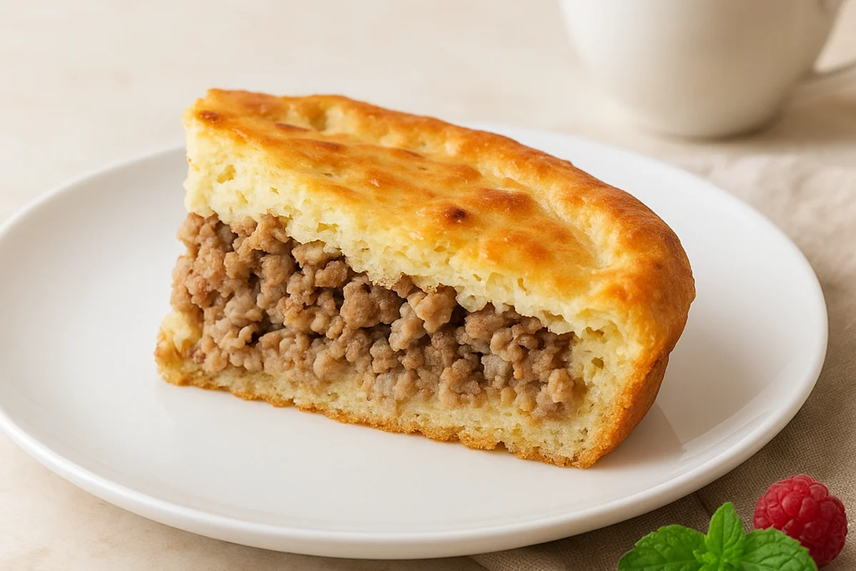 Насладкий кабачковый пирог с начинкой из фарша 