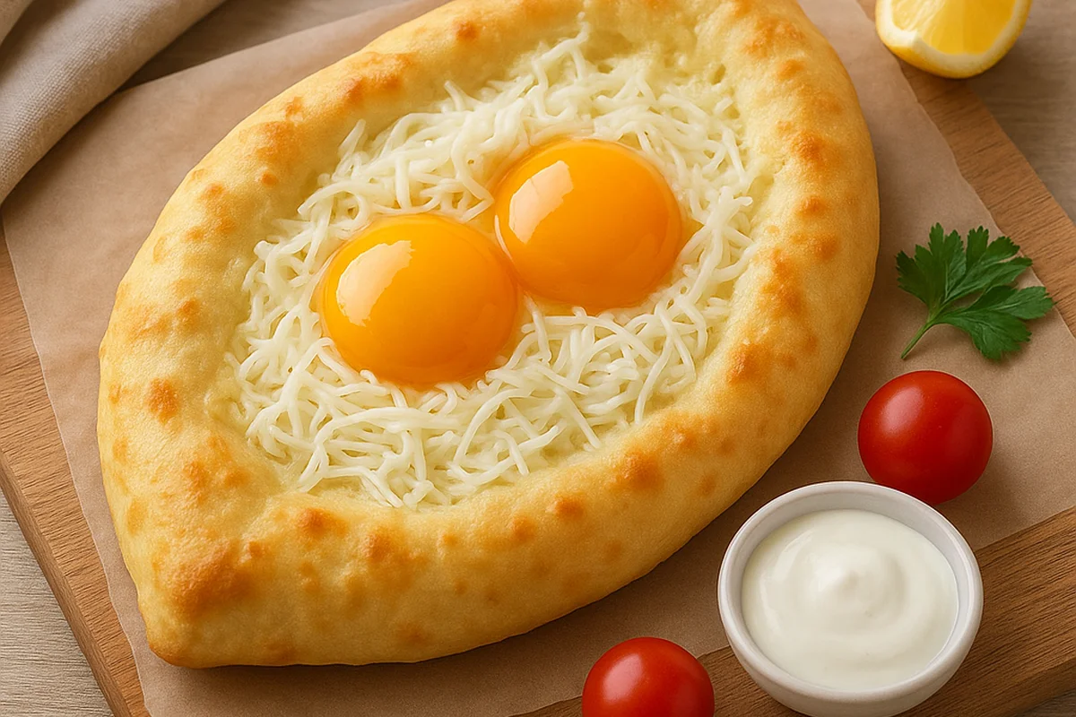 Хачапури-лодочка с творогом 