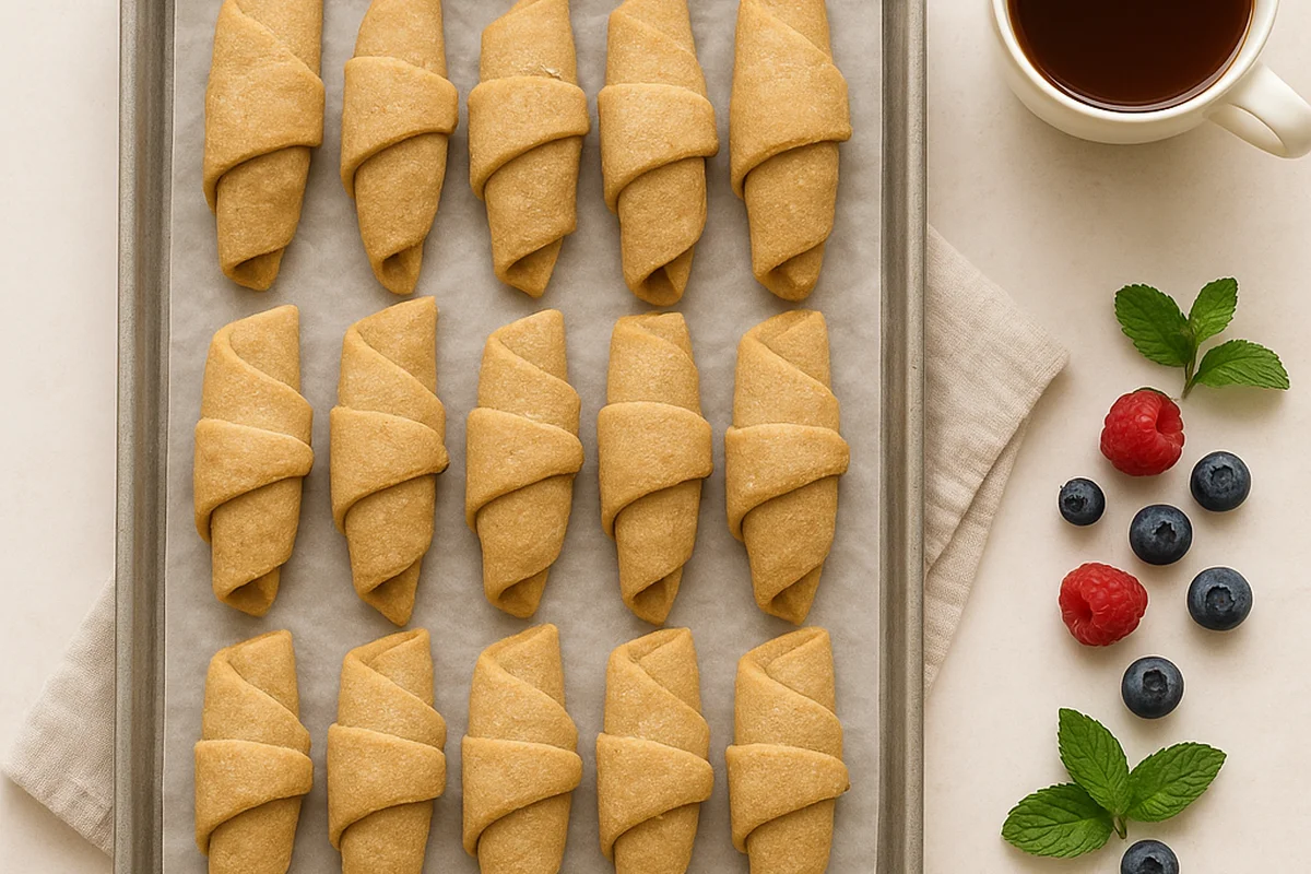 Мини-рогалики из зелёной гречки 