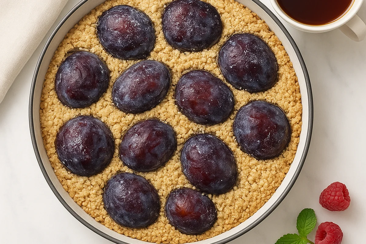 Пирог без глютена со сливой