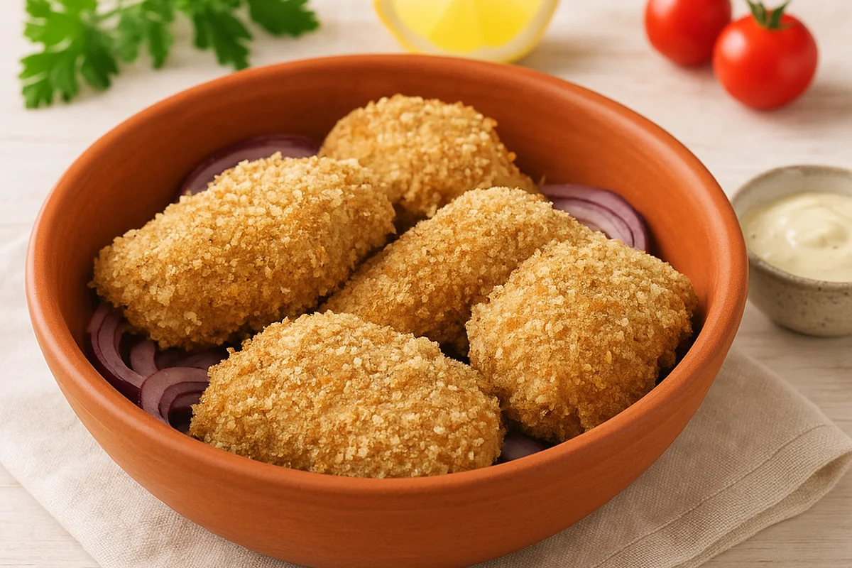 Рулетики из индейки в миндальной панировке