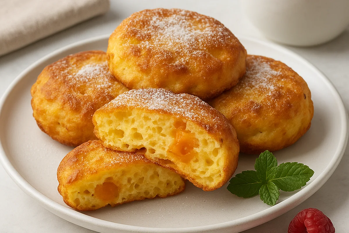 Творожные пышечки с курагой