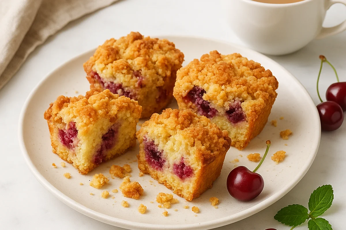 Кексы с вишней и песочной крошкой