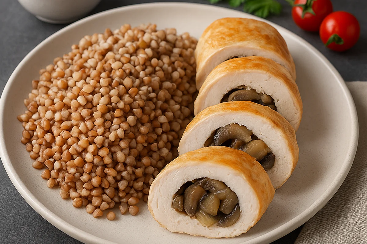 Куриные рулетики с гречкой