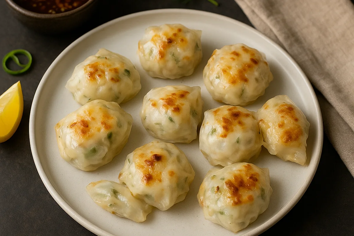 Запеченные пельмени из рисовой бумаги
