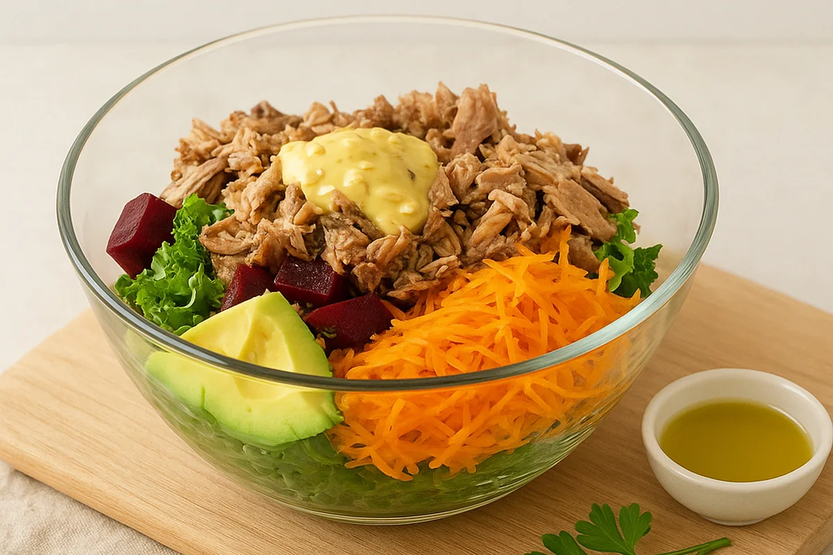 Салат с авокадо и курицей